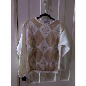 Vintage M Gold Snowflake Sweater ❄️❄️❄️